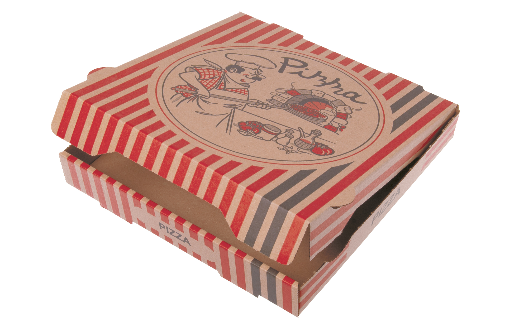 Pizzakarton 50x50x4 Braun NYC - 50 Stück