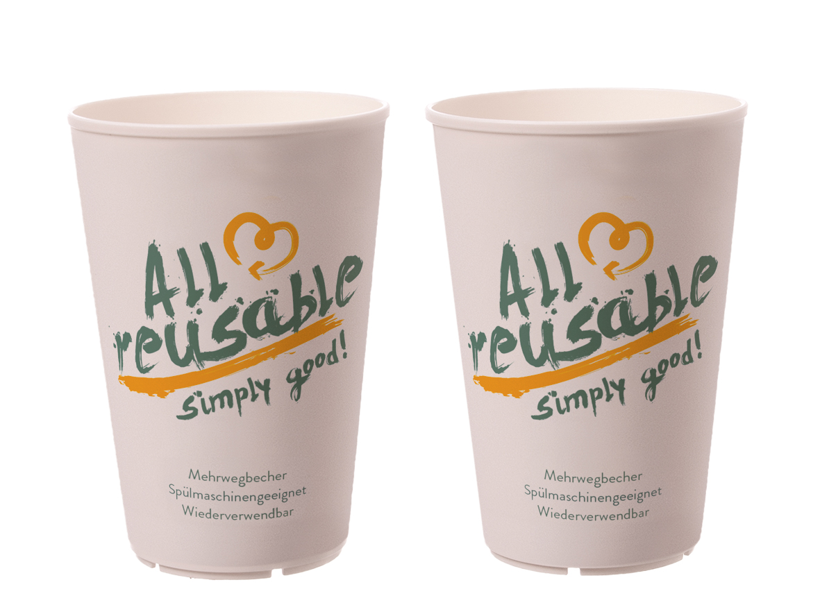 MEHRWEG KAFFEEBECHER Mehrweg Kaffeebecher ALL REUSABLE To Go 0,30l weiß - 50 Stück