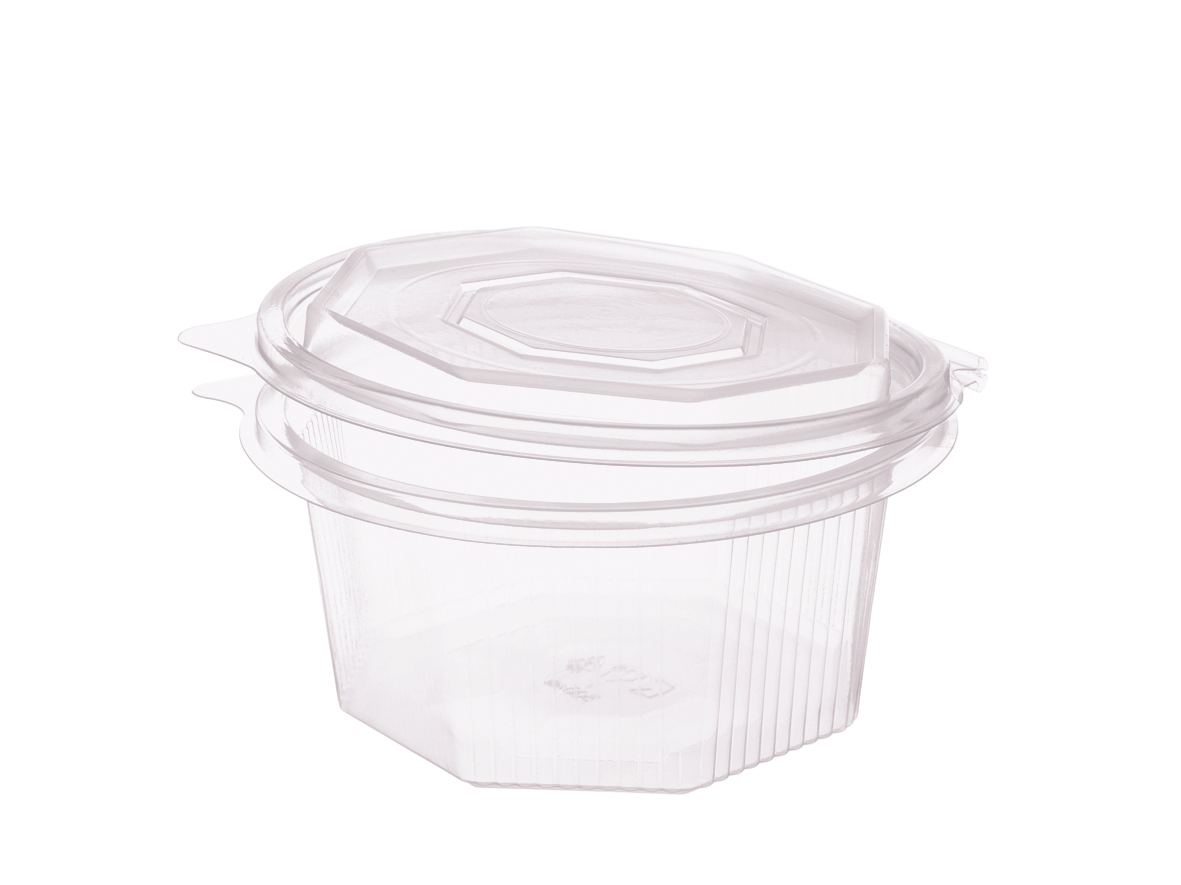 Salat Klappboxen 8-eckig 1000ml 129x129x81mm - 300 Stück
