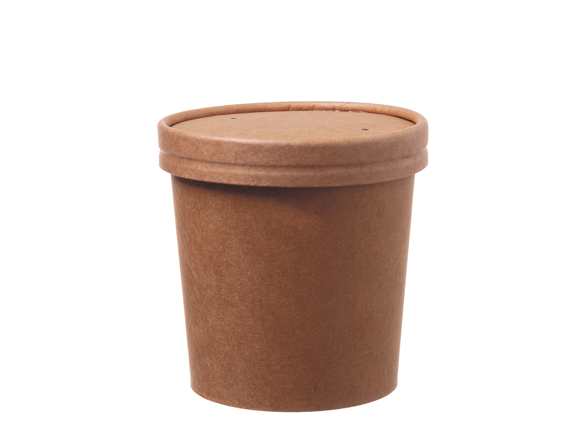 Suppenbecher mit Deckel Pappe PE 360ml - 500 Stück