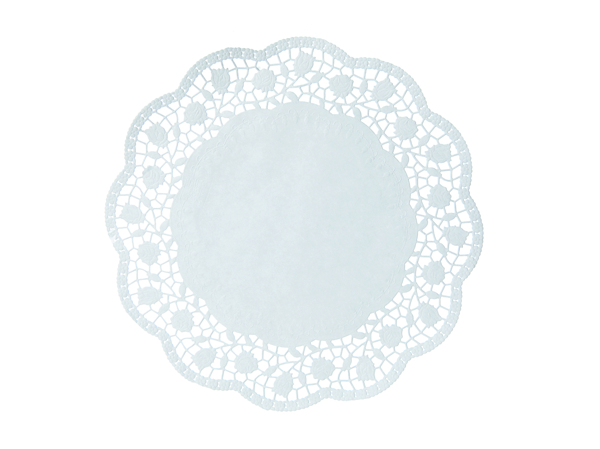 PAPIER TORTENSPITZE RUND Tortenspitzen rund Ø 22 cm weiss - 2000 Stück