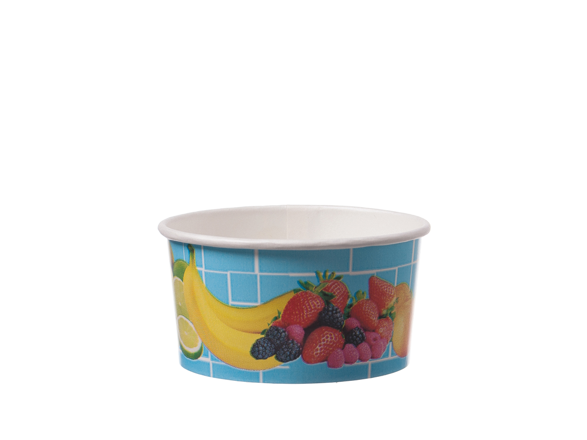 Eisbecher Pappe Motiv Früchte 160ml - 1200 Stück