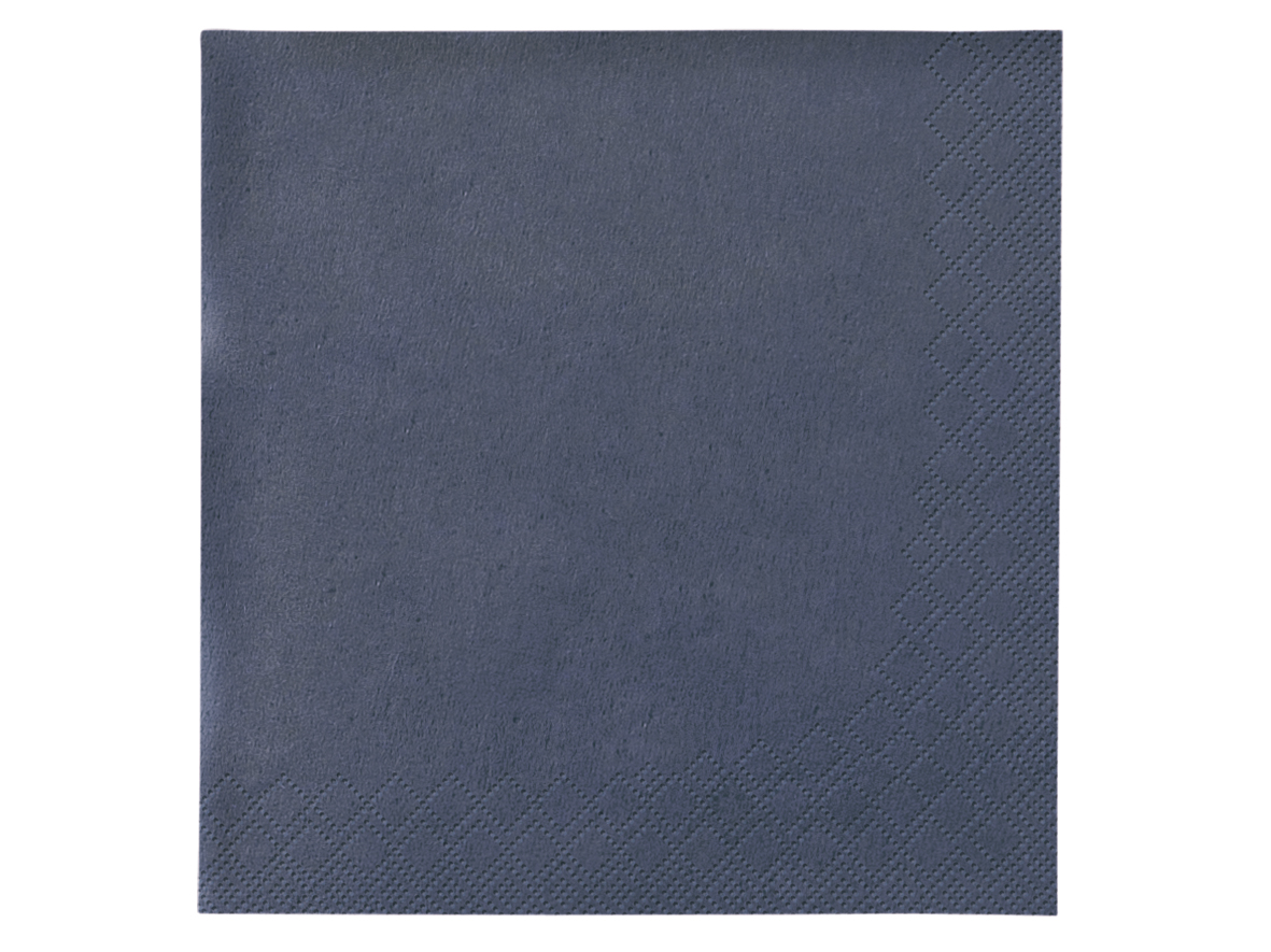 EINWEG ZELLSTOFF SERVIETTEN BLAU ECO NACHHALTIG Serviette 24x24cm 3-lagig 1/4 Falz Blau - 1000 Stück