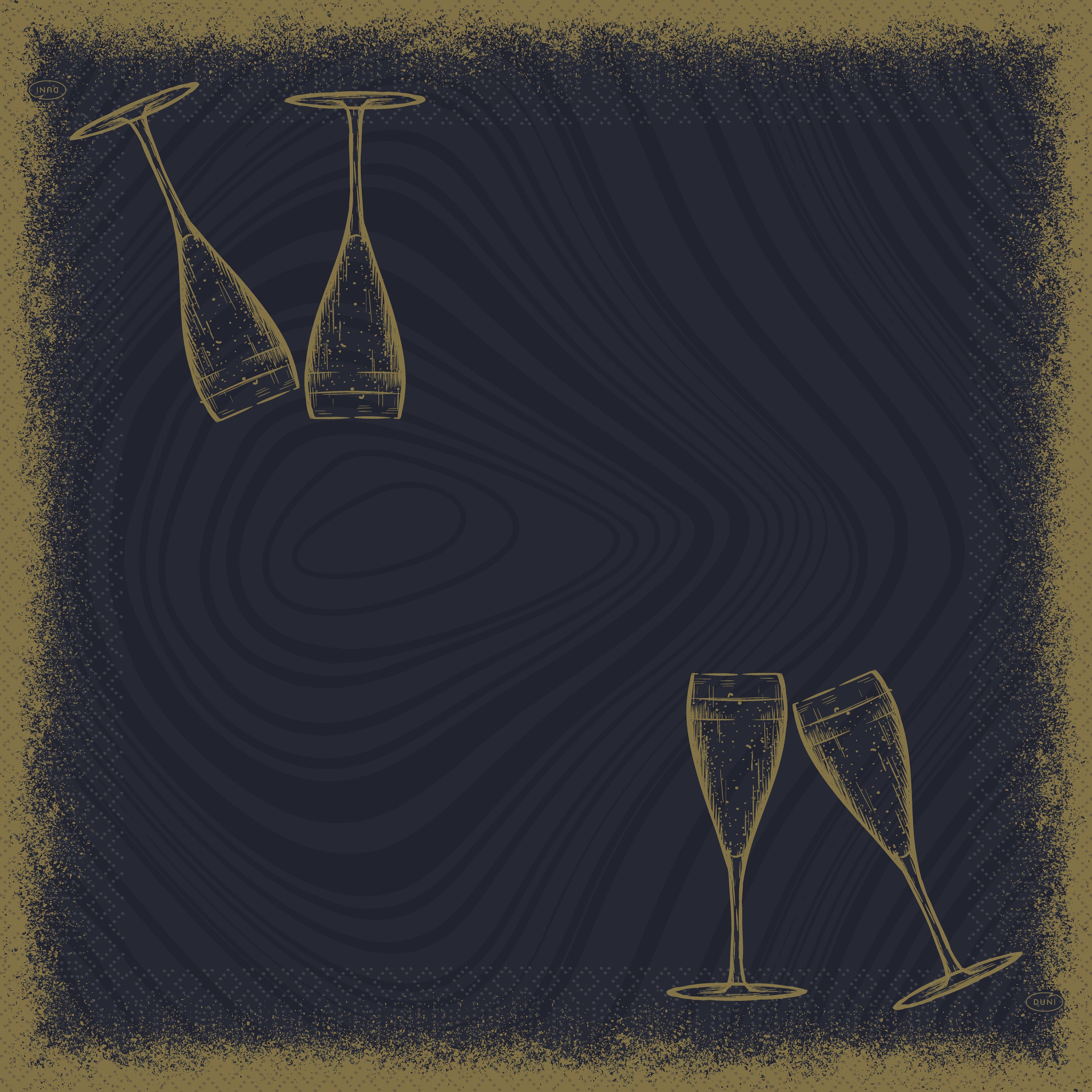 Servietten 33x33cm 3-lagig 1/4 Falz Sparkly Cheers Black - 500 Stück