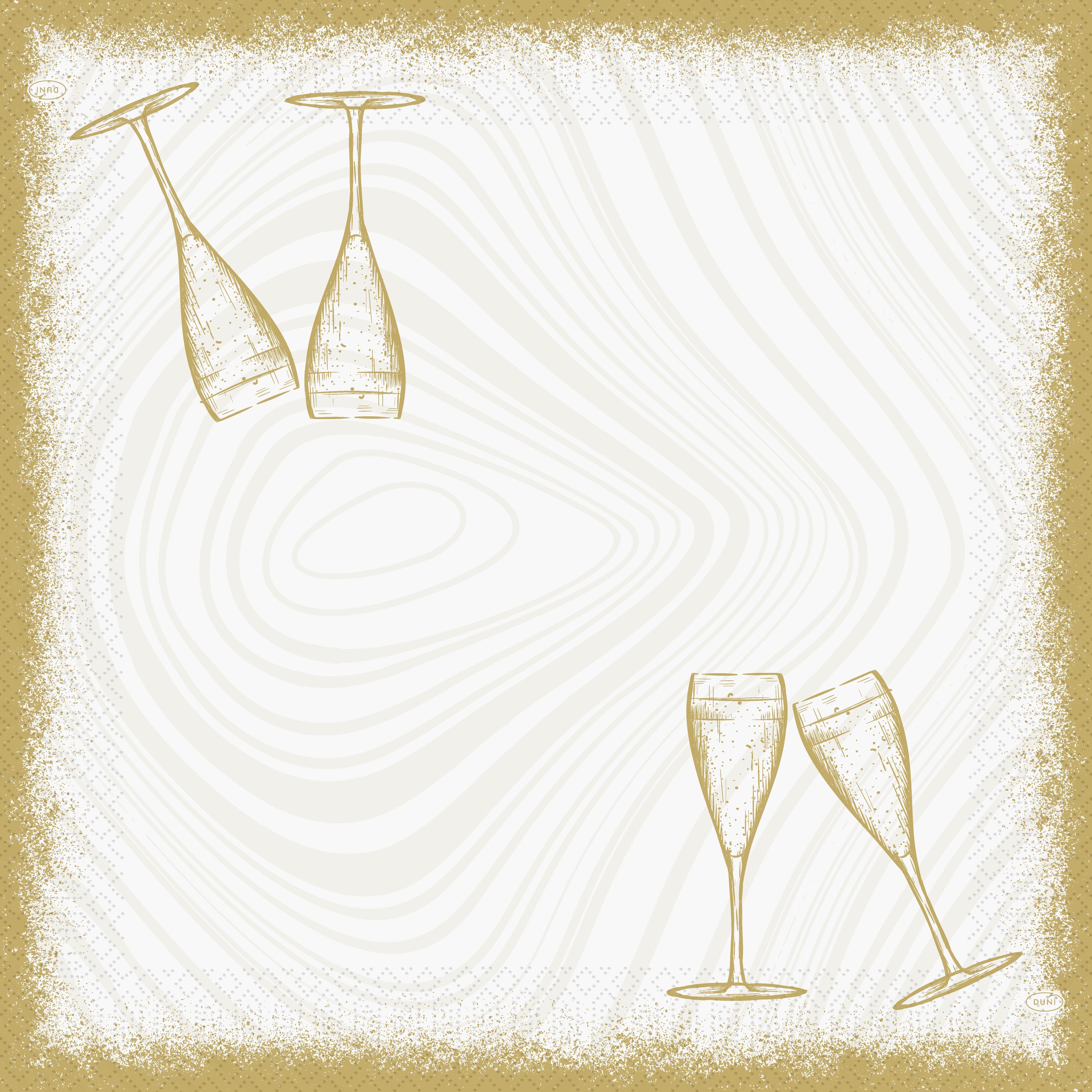 Servietten 33x33cm 3-lagig 1/4 Falz Sparkly Cheers White - 500 Stück