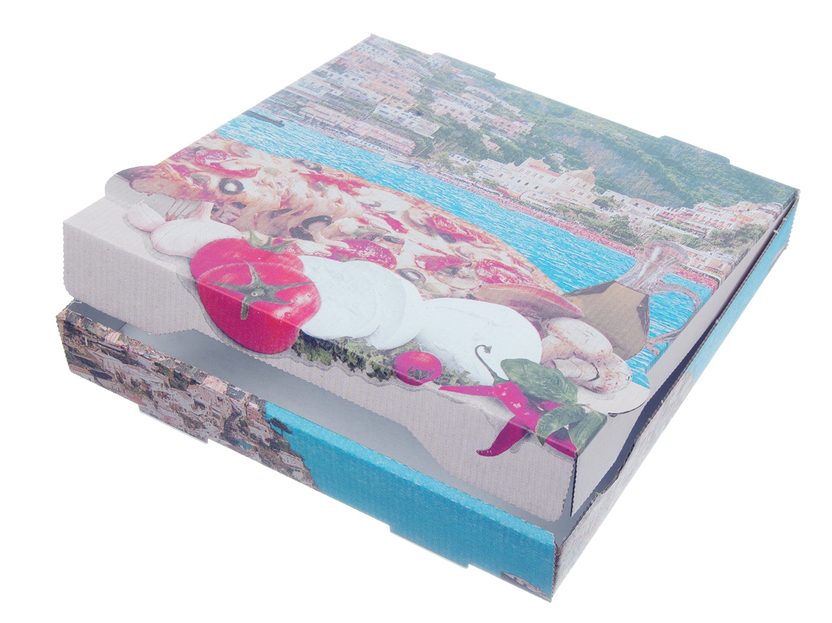 Pizzakarton 60x60x5 Onda Bas Positano - 50 Stück
