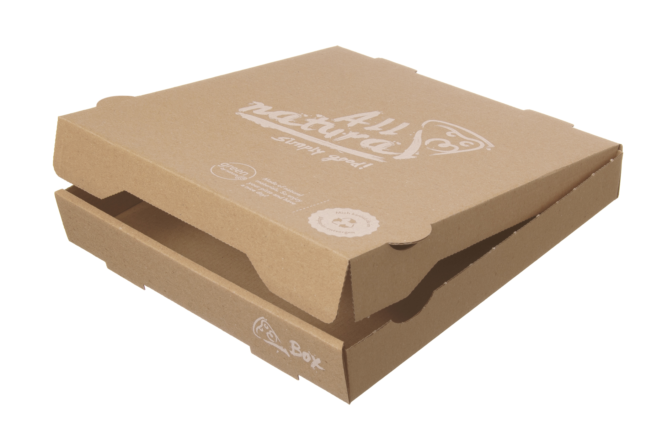 Pizzakarton 30x30x4 Braun Natural - 100 Stück