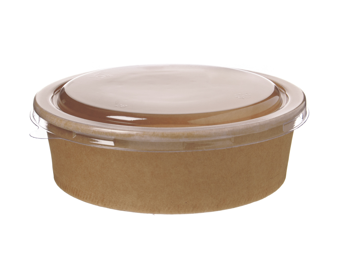 EINWEG SALATSCHALE PAPPE MIT DECKEL Einweg Salatschale braun 1200ml inkl. Deckel  - 150 Stück