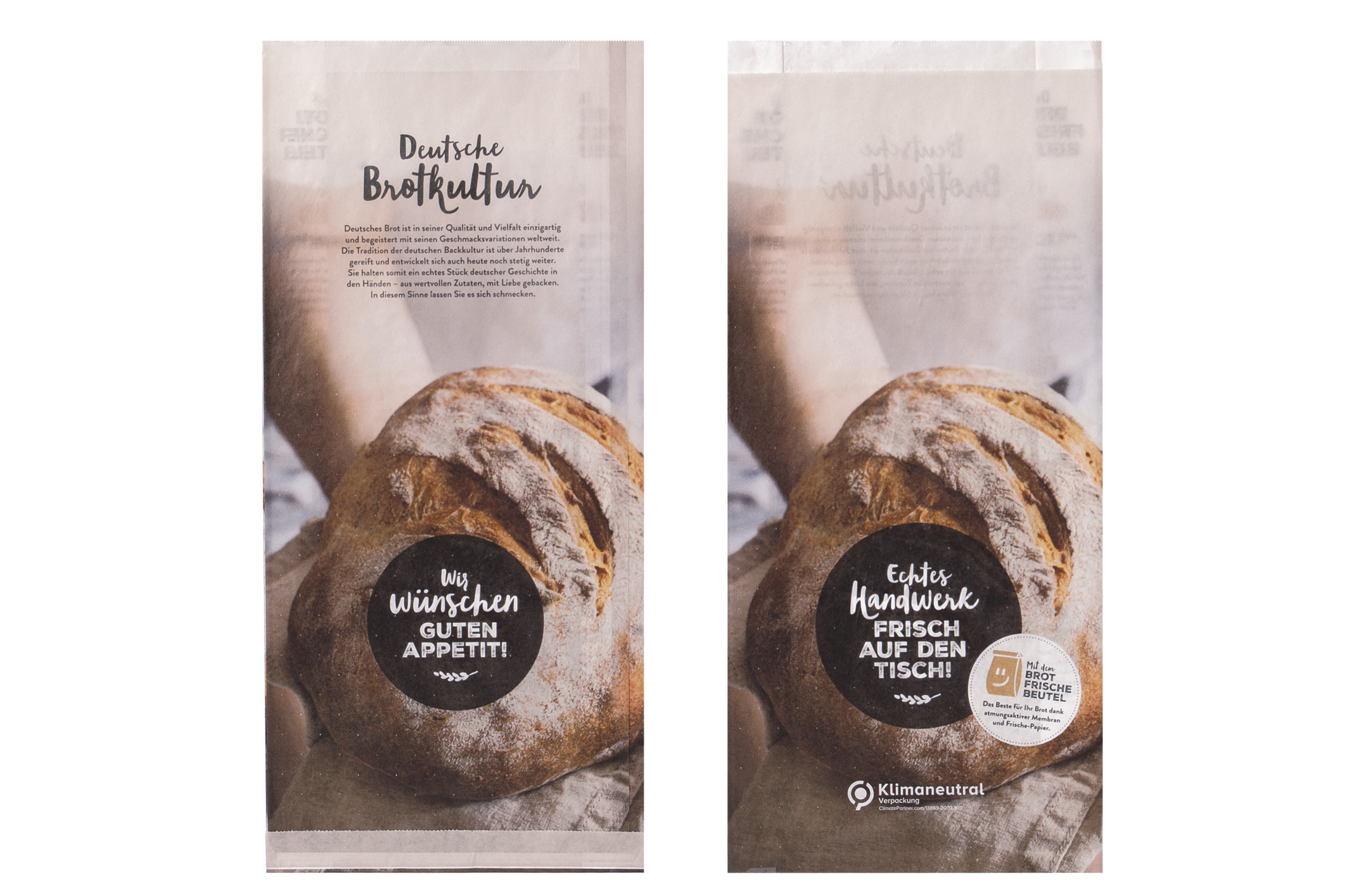 FRISCHEBEUTEL BÄCKEREI FALTENBEUTEL ECO NACHHALTIG Brot Frischebeutel 20+11x42cm Barrierepapier - 500 Stück