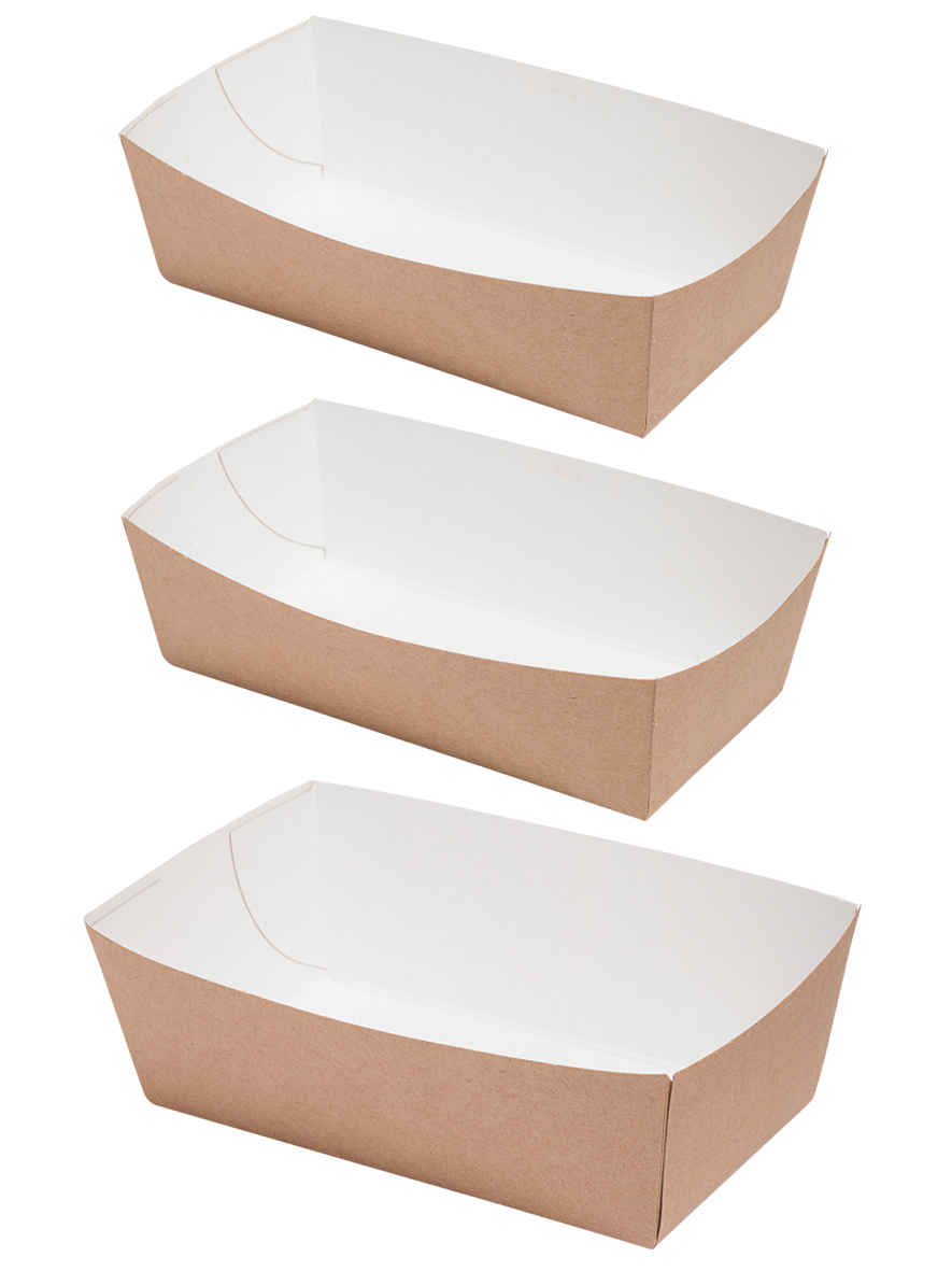 Shopbild Snackschale Pappe NATURE mittel 140x70x45mm - 600 Stück