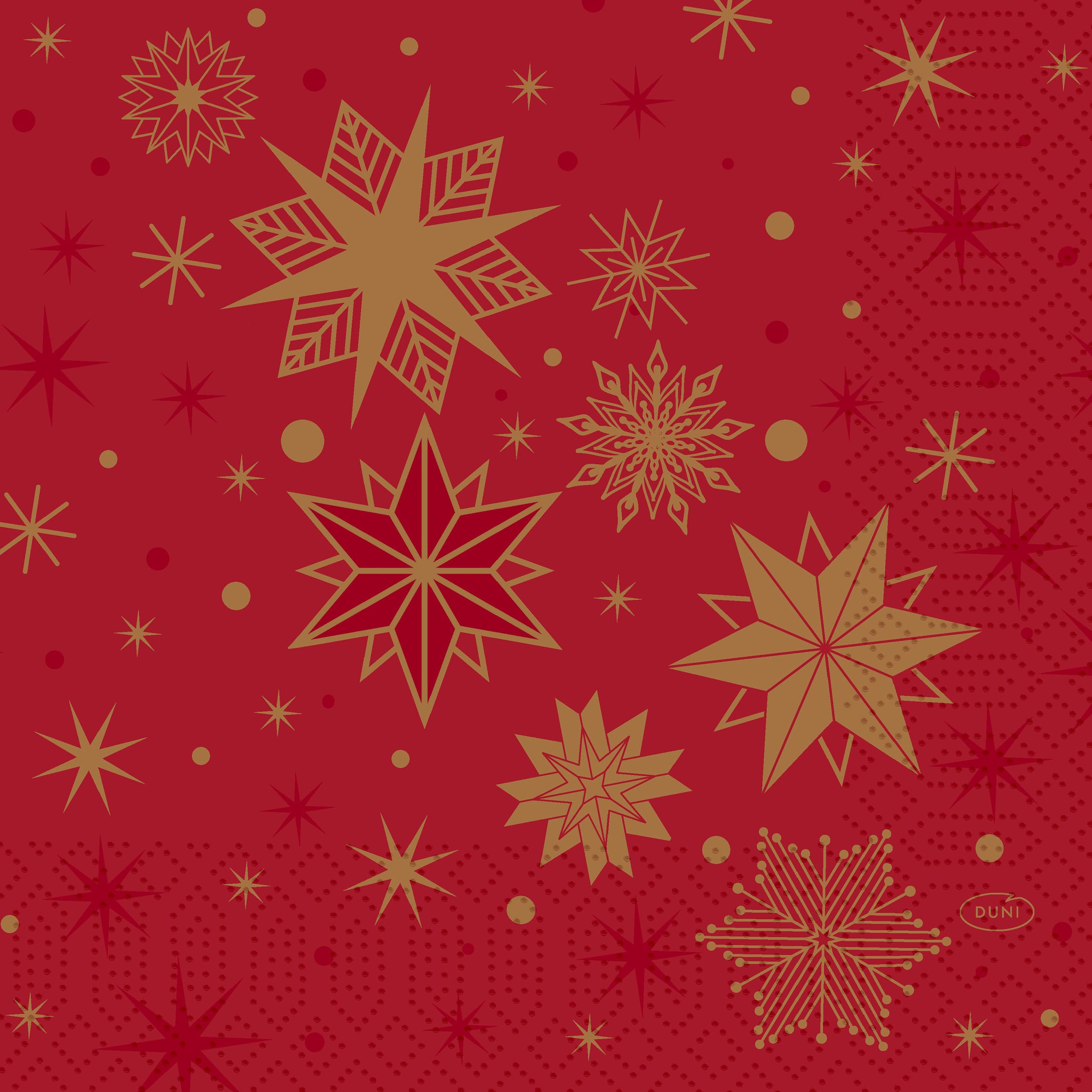 Servietten 33x33cm 3-lagig 1/4 Falz Stargazing Red - 500 Stück